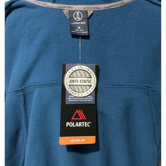 NEW Lands End Polartec Aircore 200 Fleece Full Zip Hoodie Jacket Women’s Size 1X - Picture 6 of 7